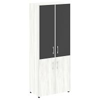 Шкаф высокий широкий со стеклом в раме LT-ST 1.2R Black YALTA