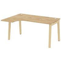 Стол эргономичный л/пр, опоры - массив дерева длиной 1580 мм ОНИКС ВУД / ONIX WOOD