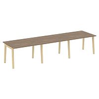 Стол переговорный (3 столешницы), опоры - массив дерева ОНИКС ВУД / ONIX WOOD